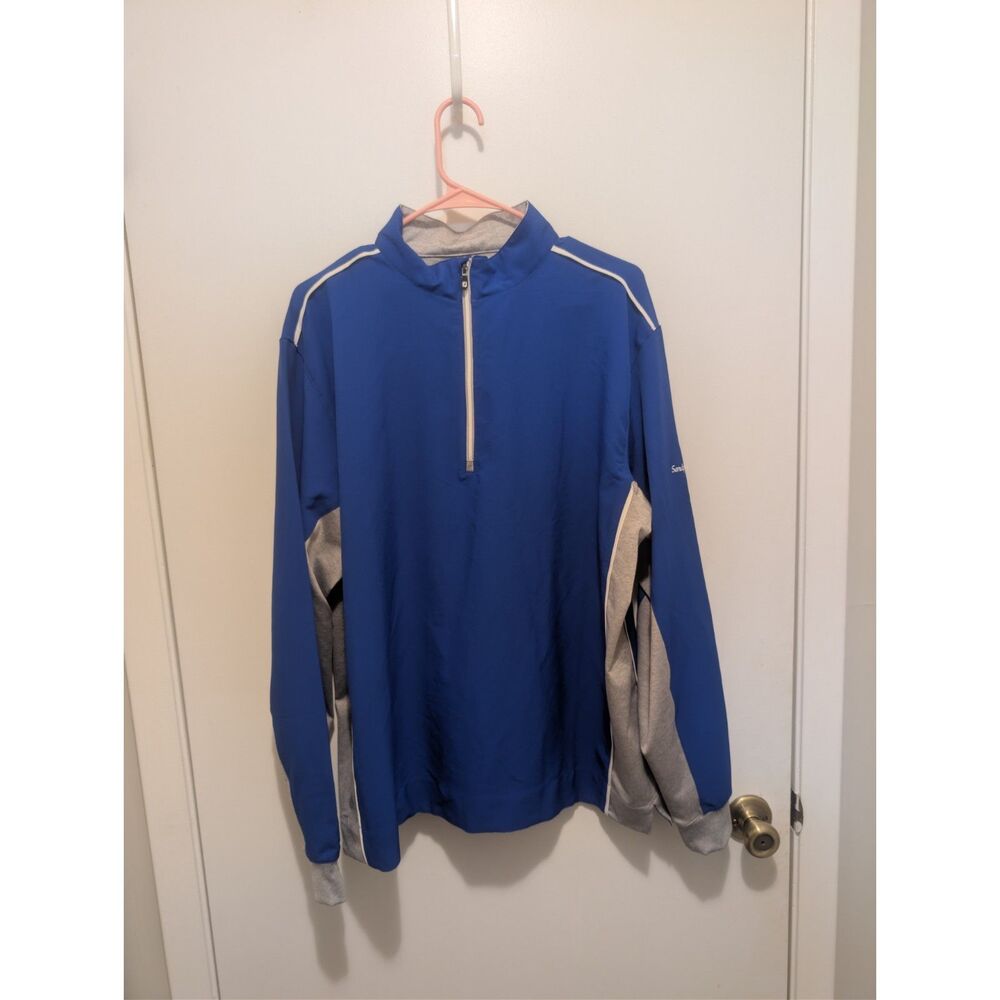 FootJoy Men's 1/4 Zip Golf Pullover Size L Blue Grey Sandpiper Windshirt